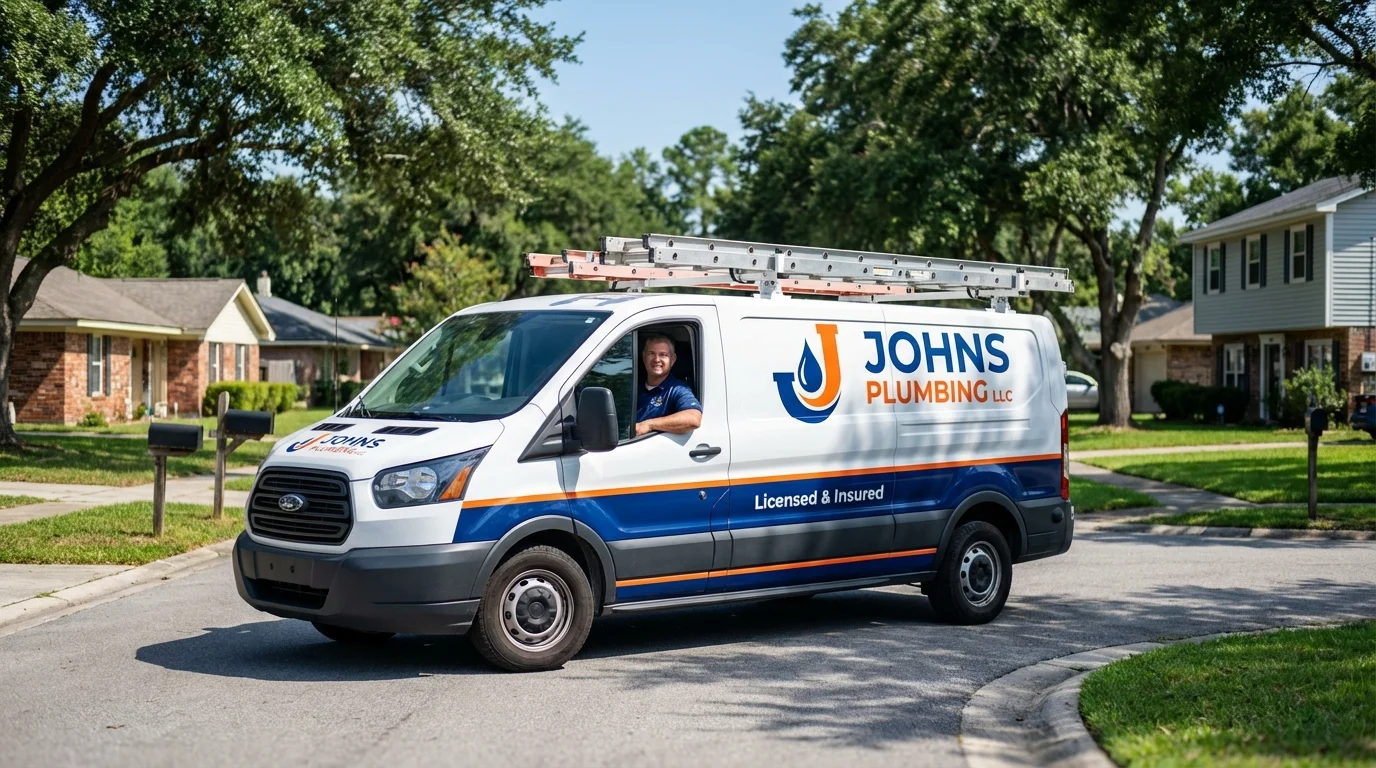 Johns Plumbing LLC service van in Morocco, IN
