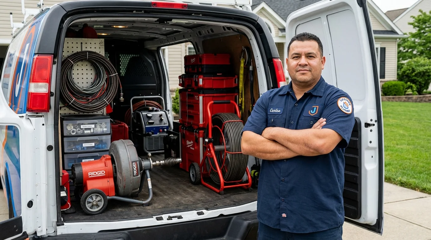 Professional drain cleaning equipment and Johns Plumbing LLC plumber in Morocco